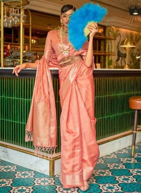 Peach Colour RAJTEX KAYRAA Fanct Designer Wedding Wear Heavy Latest Saree Collection 274003
